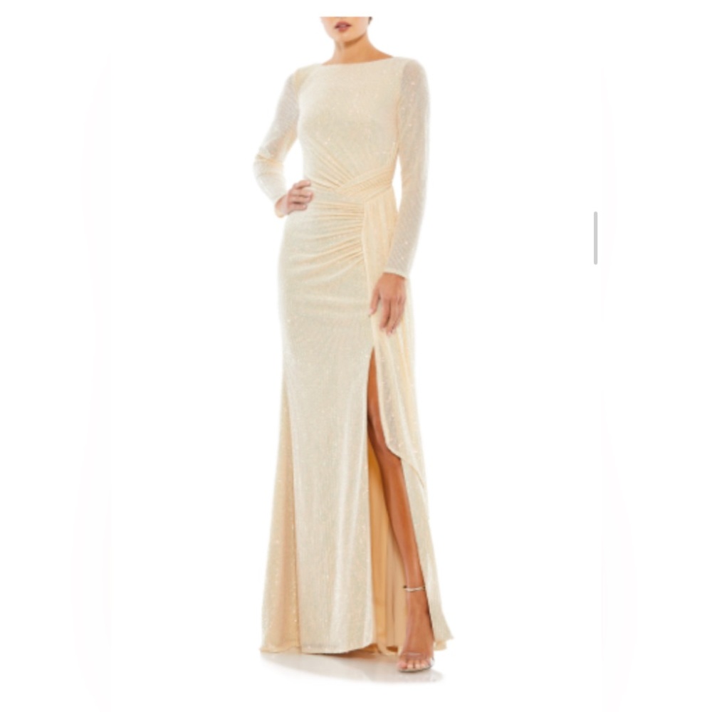 Mac Duggal Sequin Long Sleeve Gown- Size 2